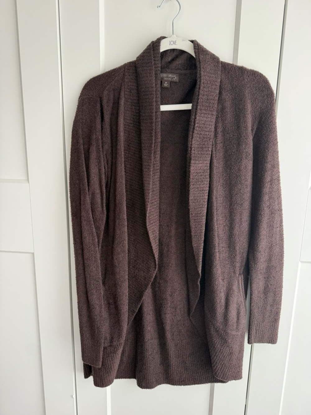 Barefoot Dreams Chocolate Brown Cozy Open-Front Cardigan